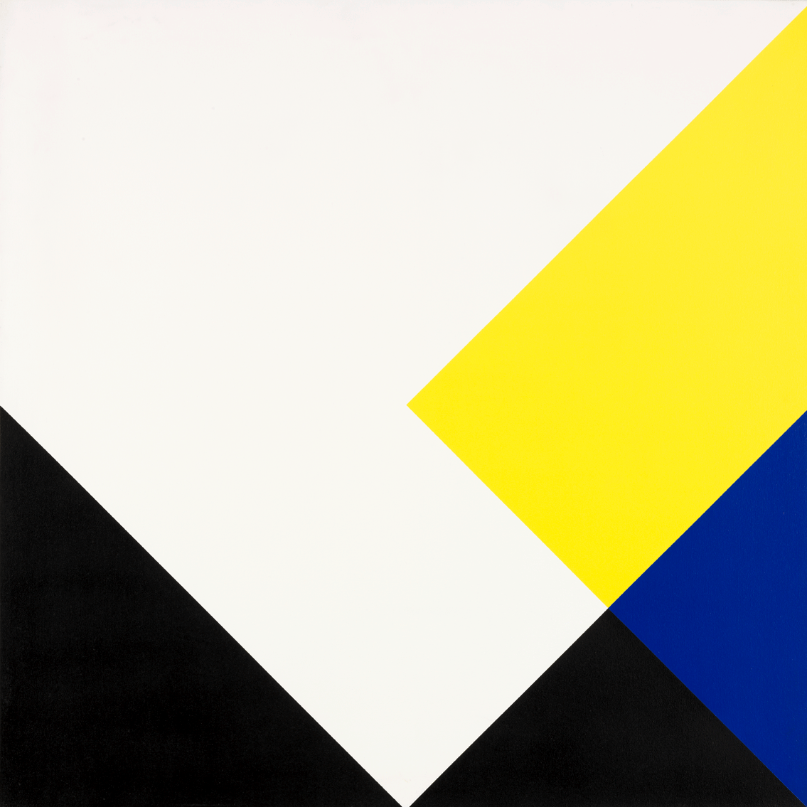 diagonalprogramm 100 x 100 cm, acryl auf calicot, 1986